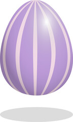 Set of colorful 3D Easter eggs on transparent background