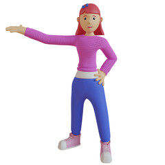 business Girl 3d illustration. a professional in developing business and managing marketing strategies to increase office income