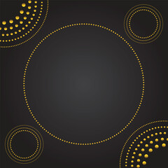 Abstract black background with golden floral ornament. Vector illustration design.