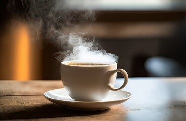 Relax and Enjoy a Refreshing Hot Cup of Coffee at a Cozy Cafe