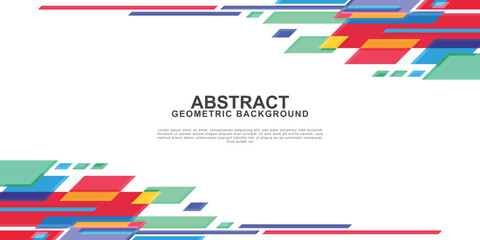 Fototapeta premium Abstract colorful geometric background.