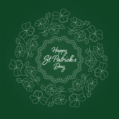 saint patricks day background with ornament from hops inflorescence