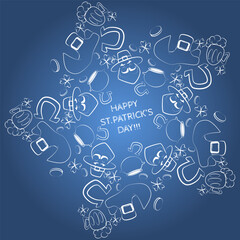 Fototapeta premium Abstract sketch in the shape of a snowflake for St. Patricks Day
