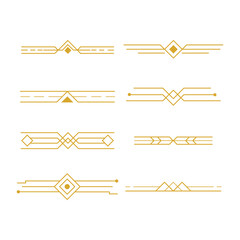 Collection of Art Deco Dividers For Design Elements Vector Illustration