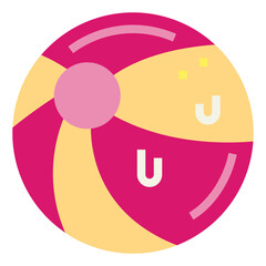 beach ball flat icon style