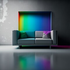 Colorful sofa illustration. Couch.