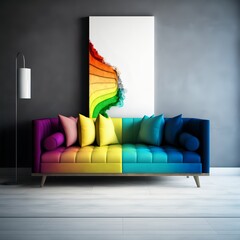 Colorful sofa illustration. Couch.