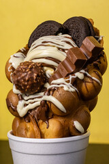 Waffles. Waffle. Sweet delicious breakfast. Dessert.