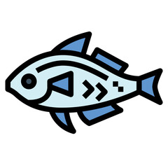 Fish filled outline icon style