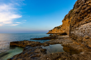 Fototapeta na wymiar sunset on the coast of apulia