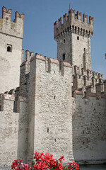 Medieval castle  in old town of Sirmione - Garda Lake  - Italy