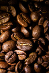 Coffee beans close up. Lots of coffee beans.