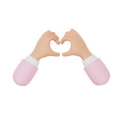 3d hands in heart shape.