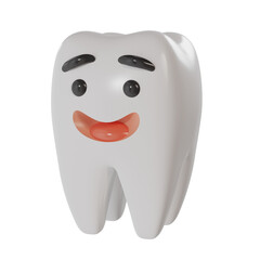 cut tooth 3d cartoon