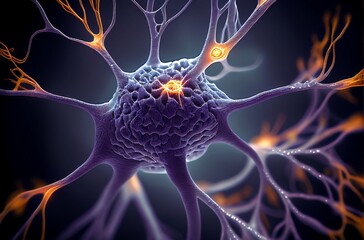 a neme with many electrical wires and glowing blue lights in the center of it, and a blue light shining through the center of the neme, with many electrical wires, and yellow. generative ai