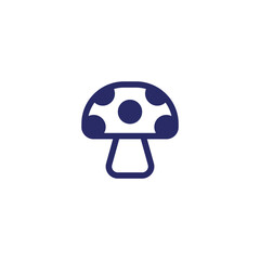 icon isolated blue ecological natural mushroom