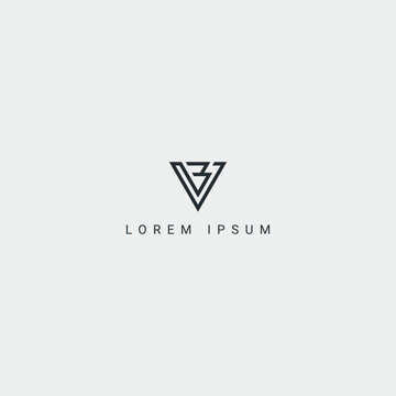 Outstanding professional unique letter BV VB logo monogram icon design vector element.