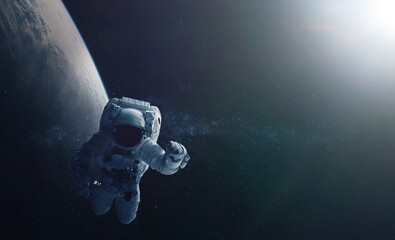 Astronaut and space background. Elements of this image furnished by NASA.