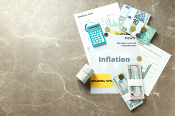 Concept of financial, economic problems and inflation