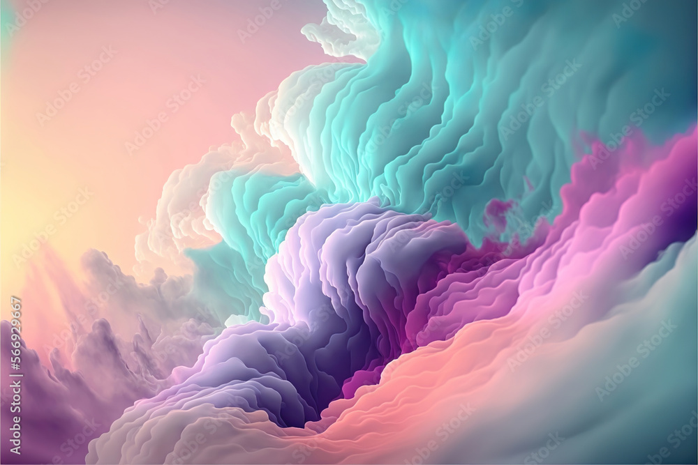 Canvas Prints abstract colorful background with clouds, generative ai