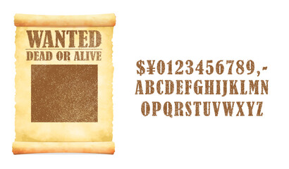Grunged wanted paper template vector illustration ( text editable )
