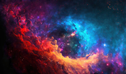 Fototapeta na wymiar abstract colorful background of space galaxy universe, generative ai