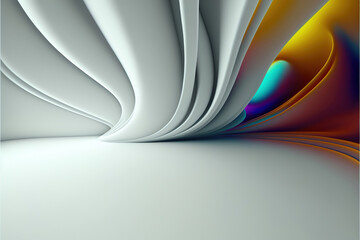 Fototapeta premium abstract light background with smooth waves, generative ai