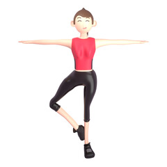 female sports athlete 3d illustration. an athlete who won an international level award
