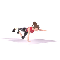 Fototapeta premium female sports athlete 3d illustration. an athlete who won an international level award