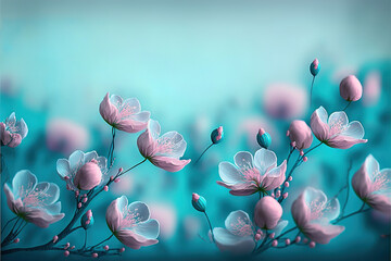 spring flowers background, generative ai