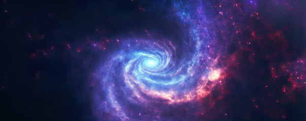 colorful abstract spiral galaxy in space, generative ai