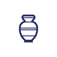 Isolated blue on white background vase or vessel