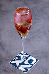 Cocktails at the bar of a restaurant. Tasty alcoholic drink.