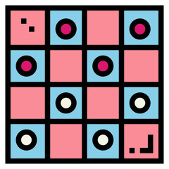 Checkers filled outline icon style