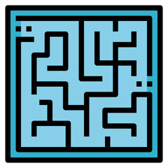Labyrinth filled outline icon style