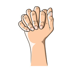 Prayer hand. Vector illustration