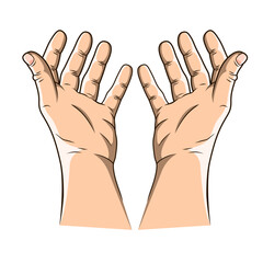 Fototapeta premium Prayer hand. Vector illustration
