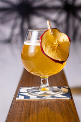 Cocktails at the bar of a restaurant. Tasty alcoholic drink.