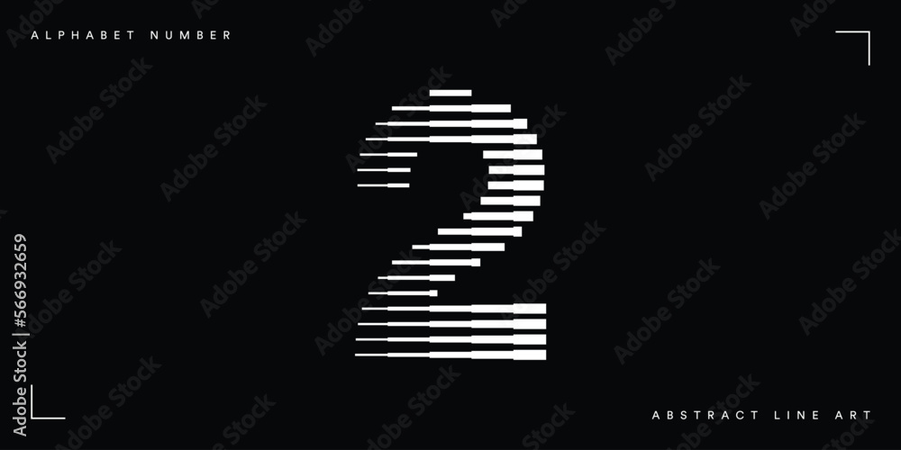 Poster number 2 logo with halftone line pattern