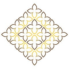 golden floral ornament illustration design element