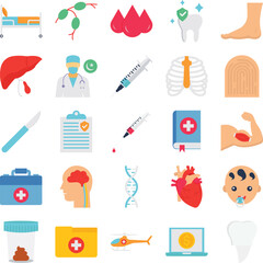Medical healthcare icons set, medical icons pack, healthcare vector icons set, treatment icons pack, body organs vector icons set, health vector icons set, medical flat icons