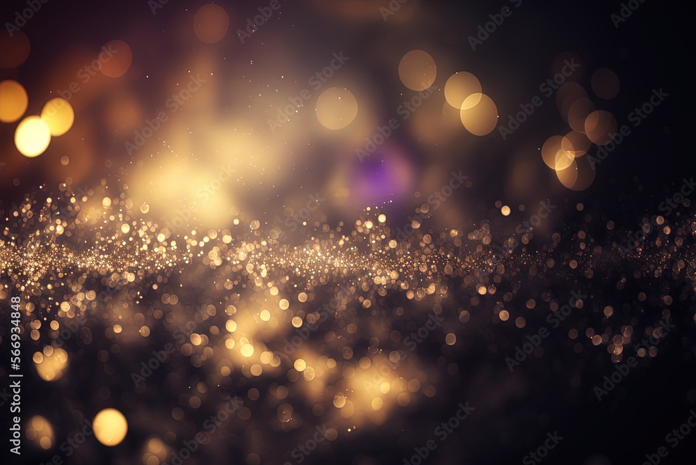 Poster Bokeh effect with abstract glittering light Generative AI