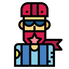 man filled outline icon style