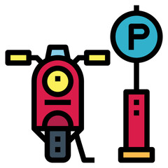 parking filled outline icon style