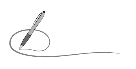 The ballpoint pen symbol with ink.
