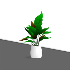Indoor plant vector art interior design element