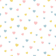 Seamless pastel heart background. Flat vector design