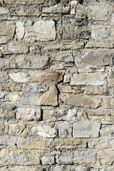 Front view of a stone wall
