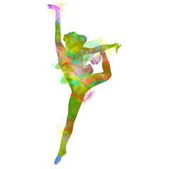 Watercolor Dancer drawing, silhouette of a dancing person, Watercolor dancing, Hiphop, Classical, Dancer Illustration, PNG, Transparent