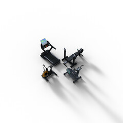 ランニングマシン エクササイズバイク ジム 機械 フィットネス 備品 影付き 透過影 半透明影 透過PNG